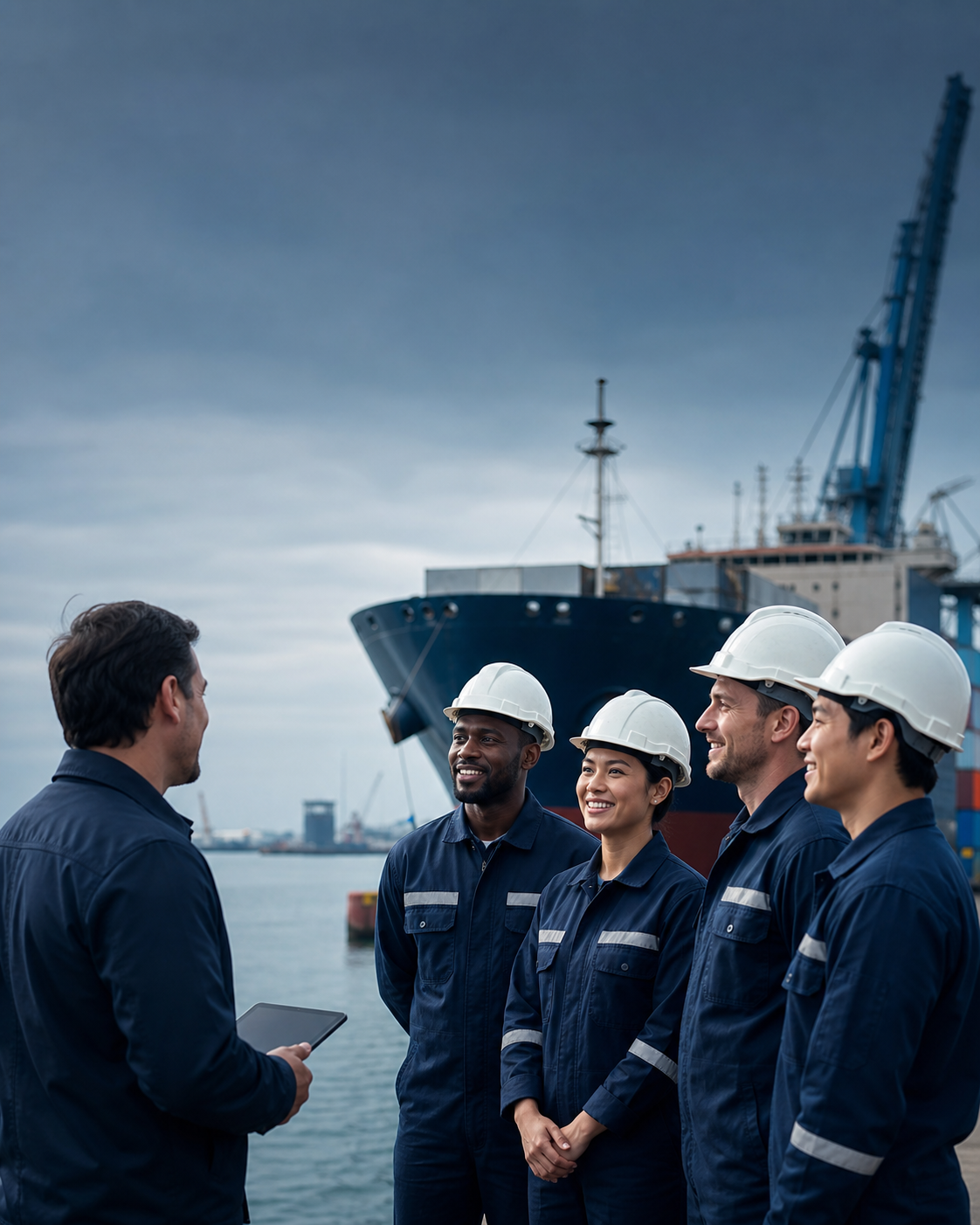 Maritime crew recruitment at a commercial port