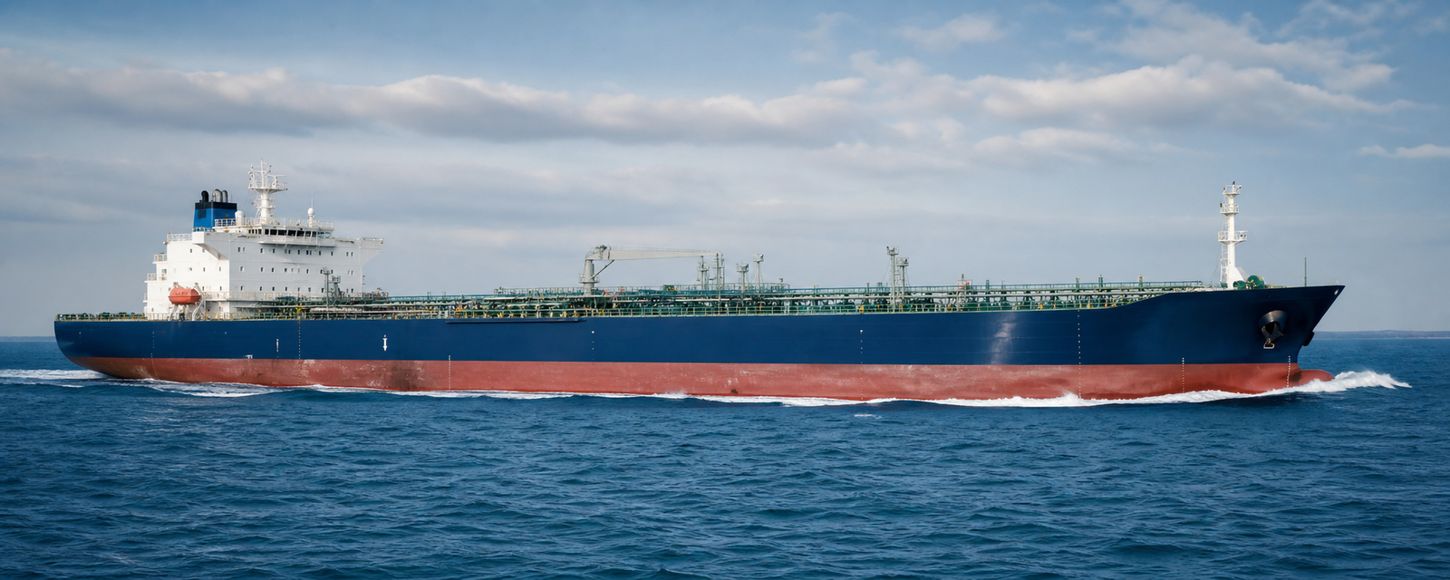Oil and chemical tanker underway at sea